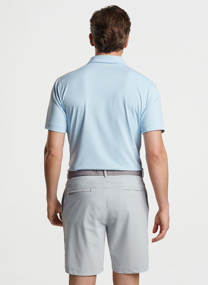 Peter Millar Mens Tailored Fit Ambrose Performance Jersey Polo - BLUE FROST