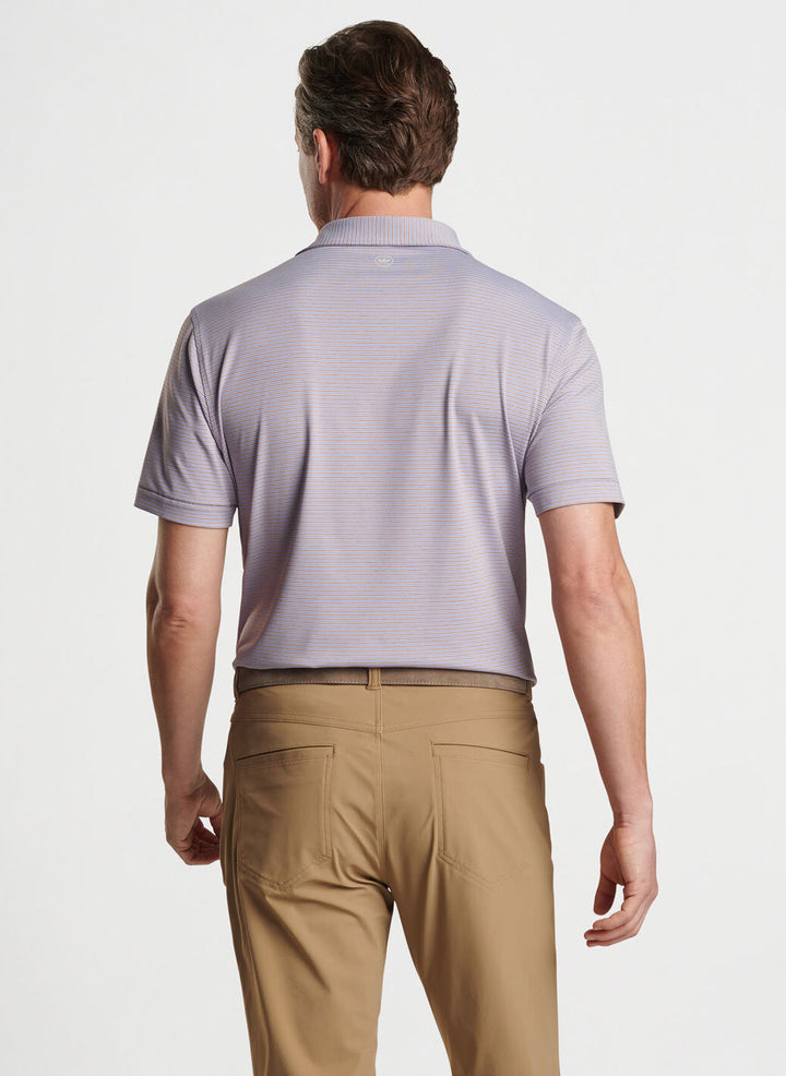 Peter Millar Mens Tailored Fit Ambrose Performance Jersey Polo - LAVENDER FOG