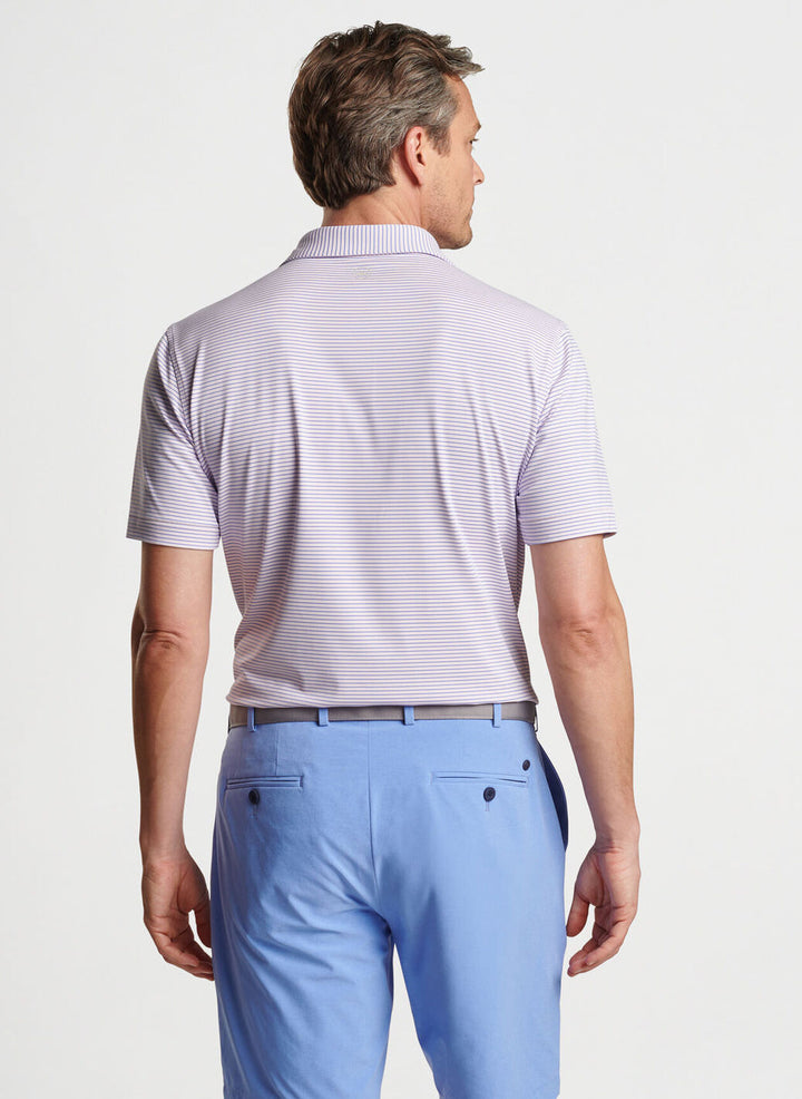 Peter Millar Mens Tailored Fit Ambrose Performance Jersey Polo - MISTY ROSE