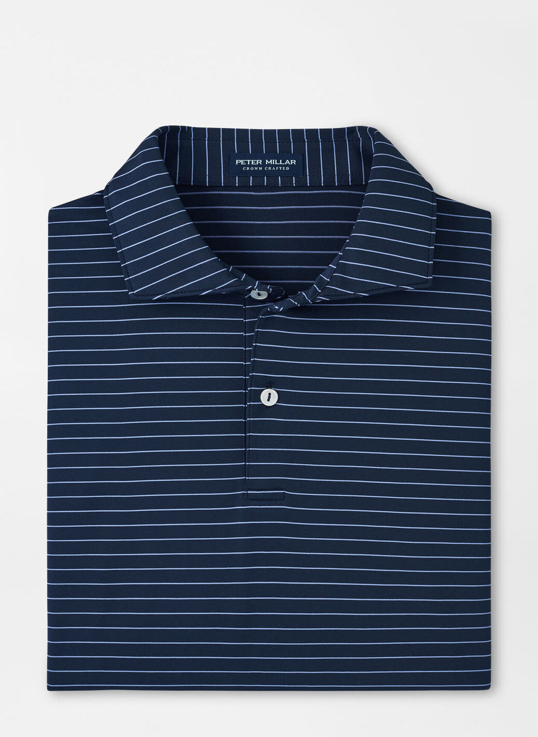 Peter Millar Mens Tailored Fit Duet Performance Jersey Polo - NAVY