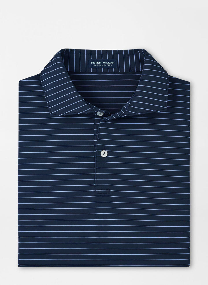 Peter Millar Mens Tailored Fit Duet Performance Jersey Polo - NAVY