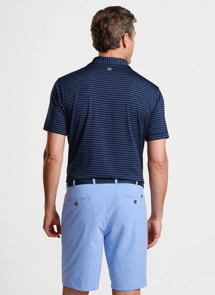 Peter Millar Mens Tailored Fit Duet Performance Jersey Polo - NAVY