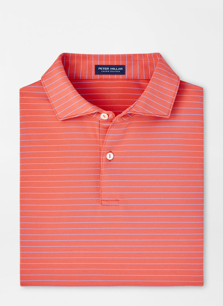 Peter Millar Mens Tailored Fit Duet Performance Jersey Polo - SCARLET LILY