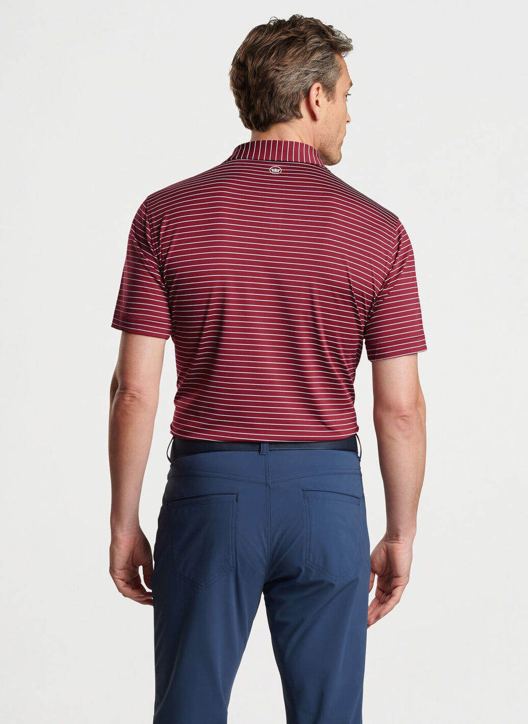 Peter Millar Mens Tailored Fit Duet Performance Jersey Polo - VERMOUTH