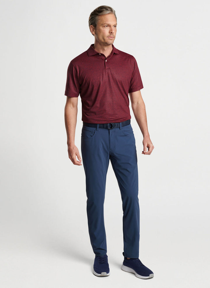 Peter Millar Mens Tailored Fit Switching Gears Performance Jersey Polo - Edwin Sp - VERMOUTH