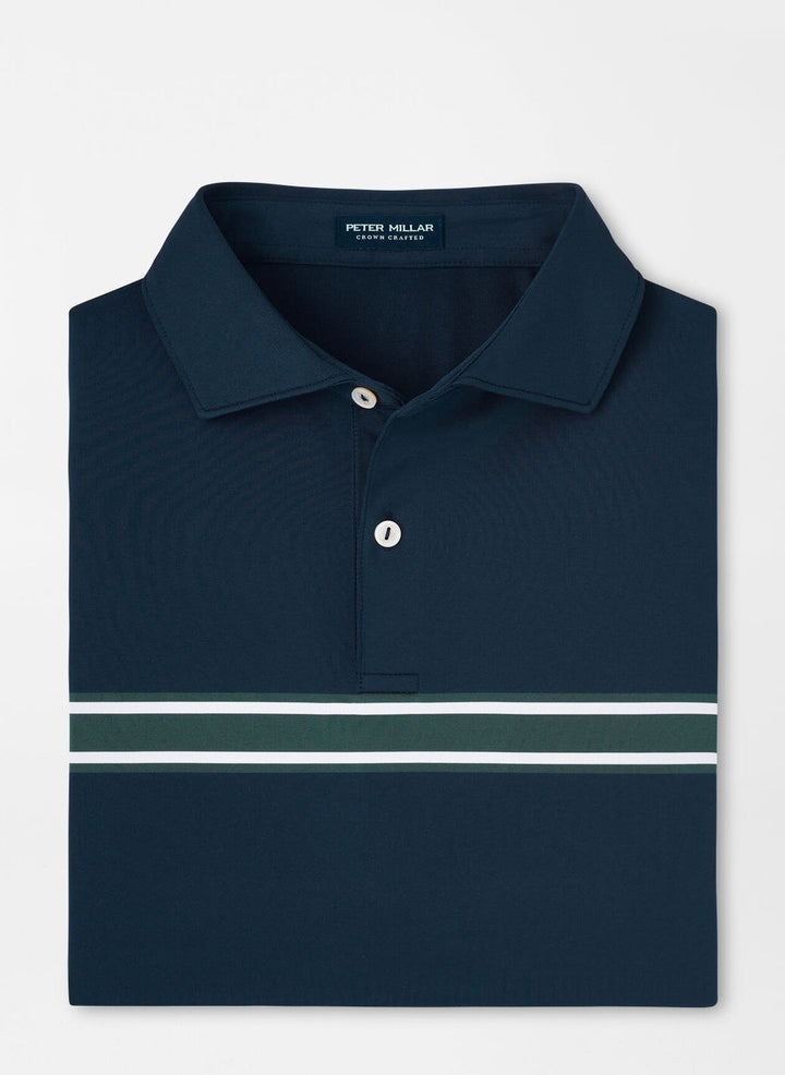 Peter Millar Mens Tailored Fit Vernon Performance Jersey Polo - Edwin Spread Coll - NAVY