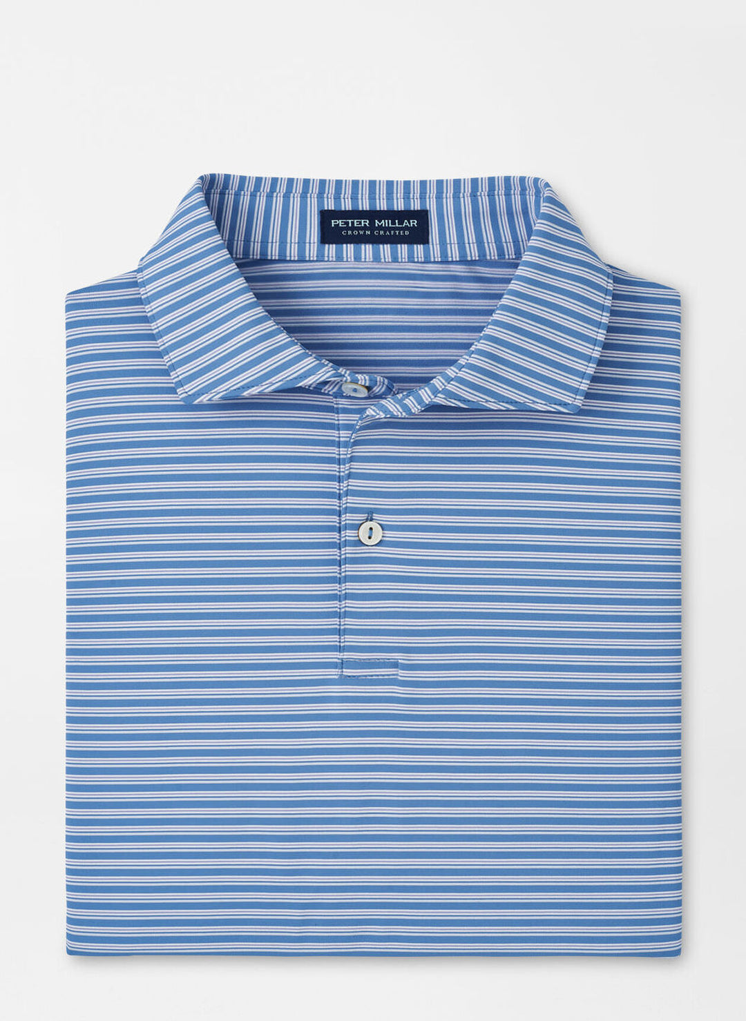 Peter Millar Mens Tailored Fit Bowen Performance Jersey Polo - BROOK BLUE