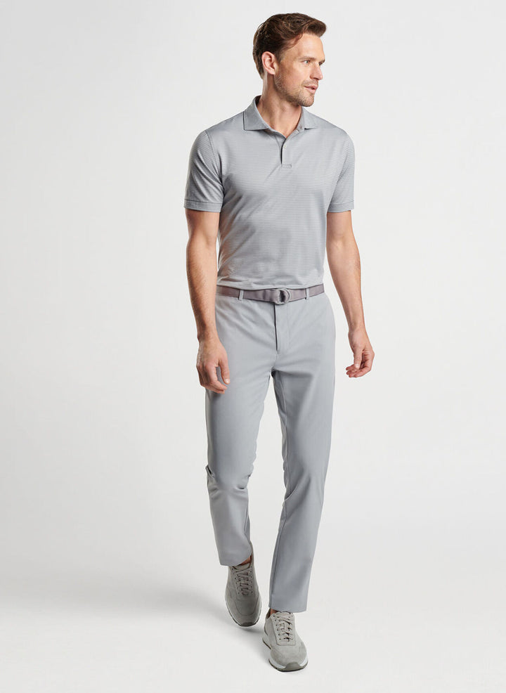 Peter Millar Mens Tailored Fit Empire Performance Jersey Polo - GALE GREY