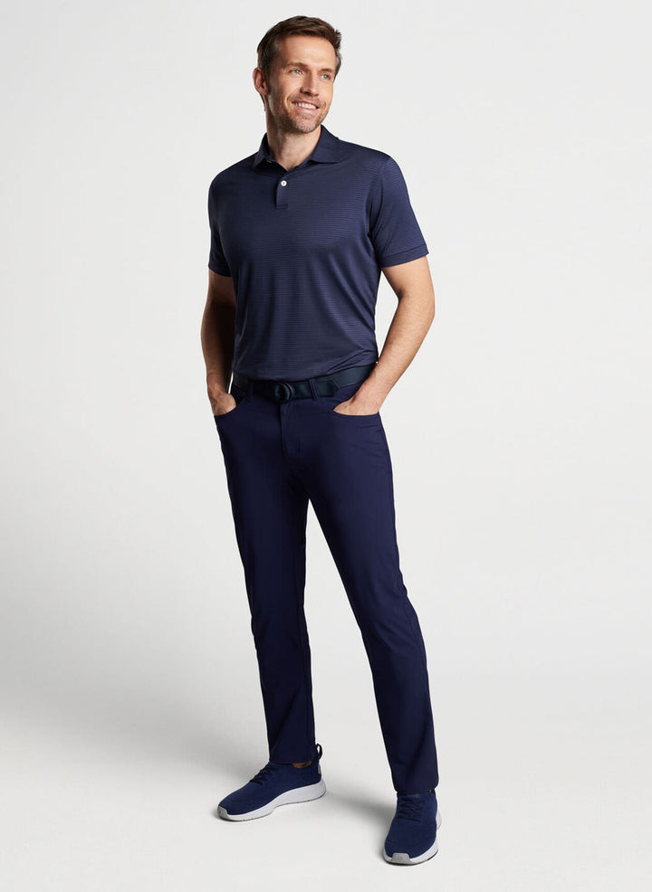 Peter Millar Mens Tailored Fit Empire Performance Jersey Polo - NAVY