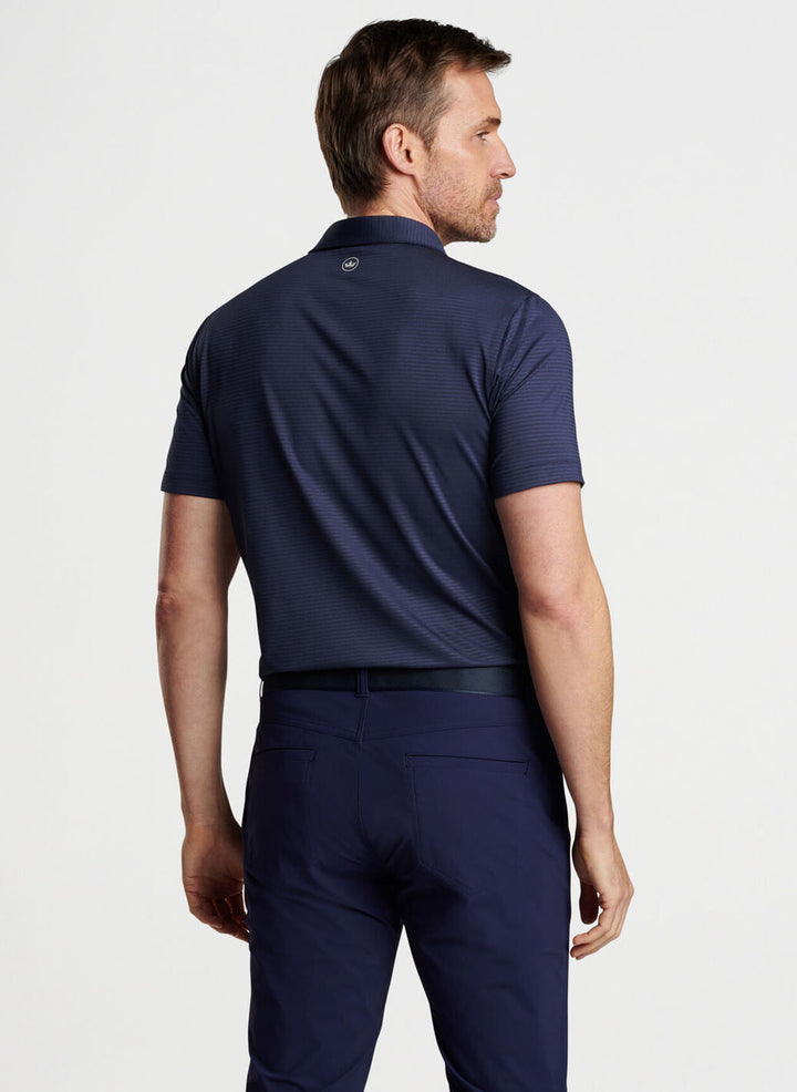 Peter Millar Mens Tailored Fit Empire Performance Jersey Polo - NAVY