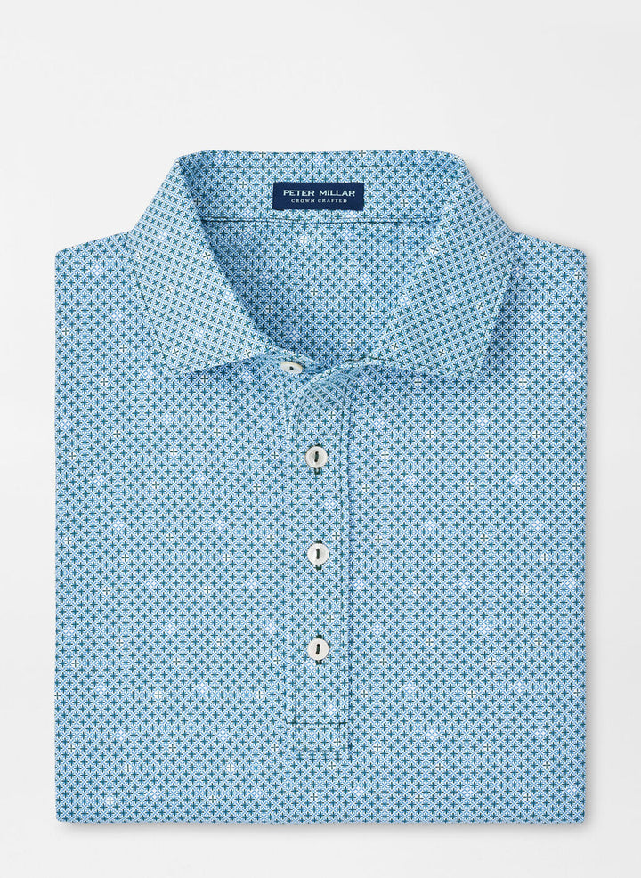 Peter Millar Mens Tailored Fit Mosaic Performance Jersey Polo - LACINATO