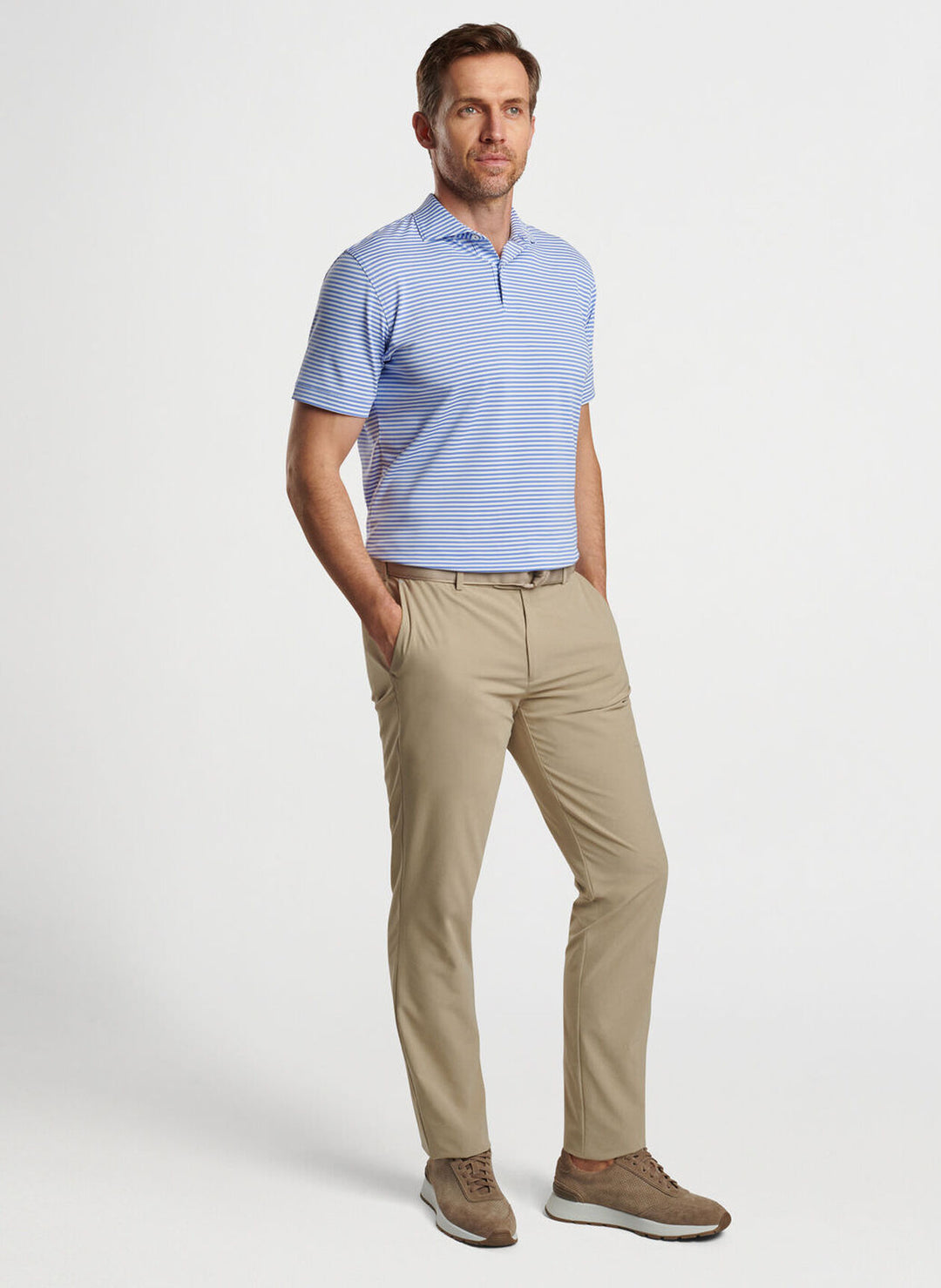 Peter Millar Mens Tailored Fit Tempo Performance Mesh Polo - Edwin Spread Collar - ELIXIR