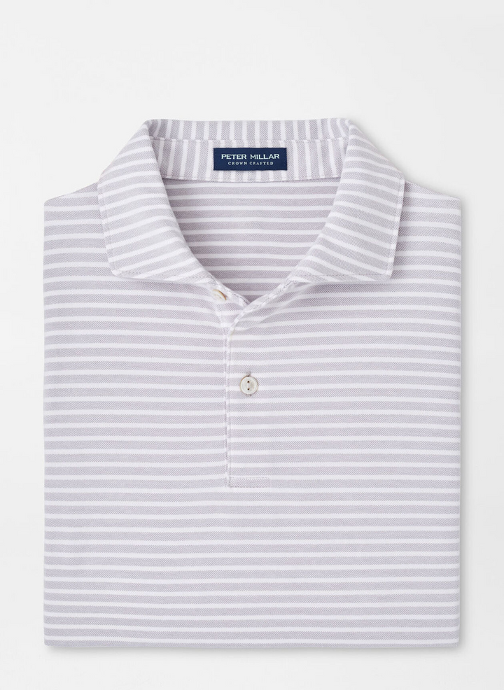 Peter Millar Mens Tailored Fit Albatross Stripe Cotton Blend Piqué Polo - GALE