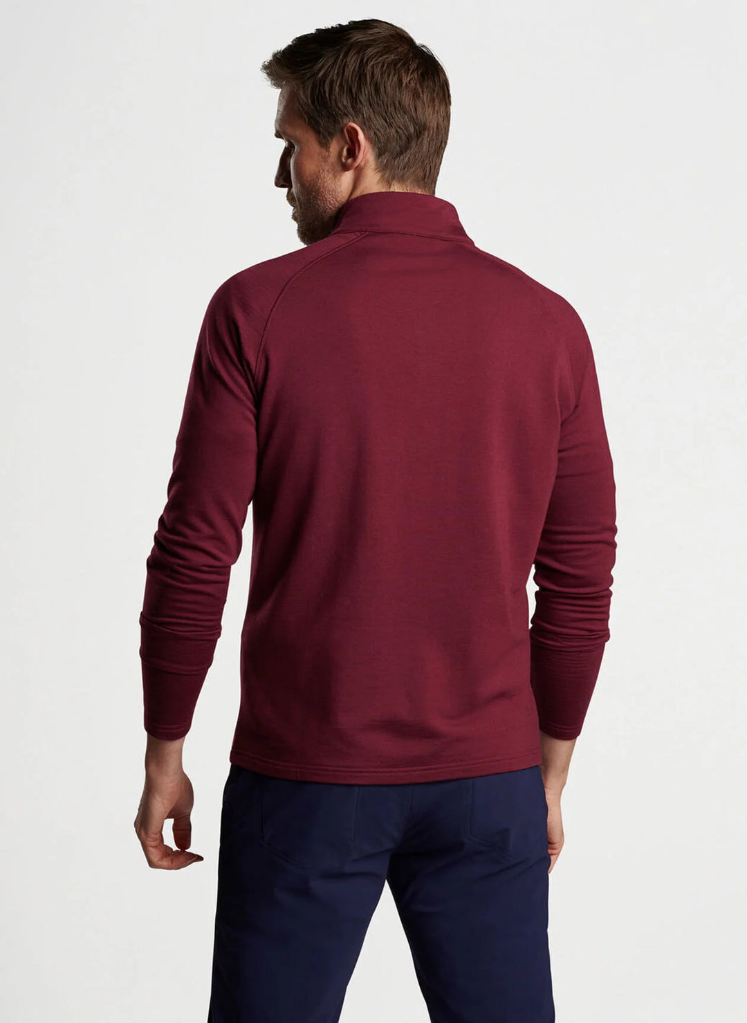 Peter Millar Mens Tailored Fit Excursionist Flex Performance Pullover - VERMOUTH