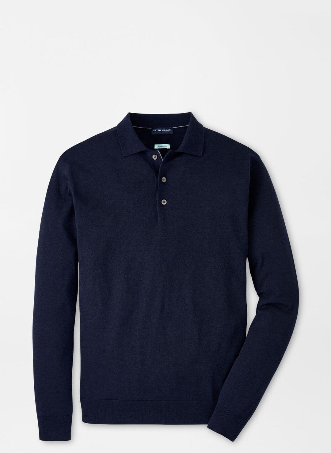 Peter Millar Mens Tailored Fit Excursionist Flex Sweater Polo - NAVY