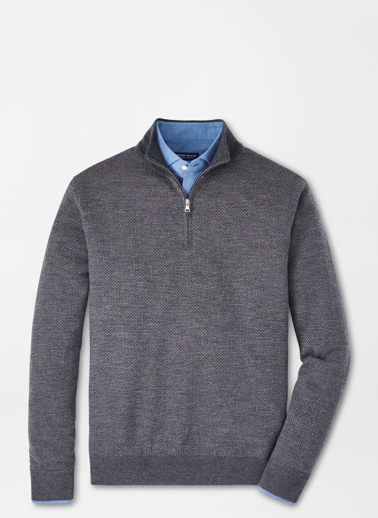 Peter Millar Merino Wool Grey Long Sleeve Sweater online Men's Size M