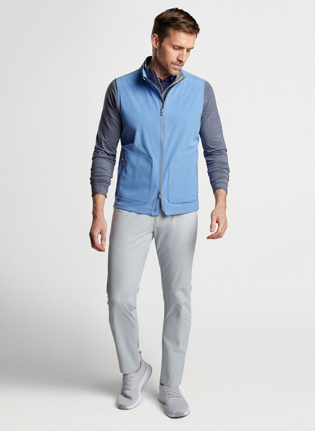 Peter Millar Mens Tailored Fit Contour Vest - BROOK BLUE