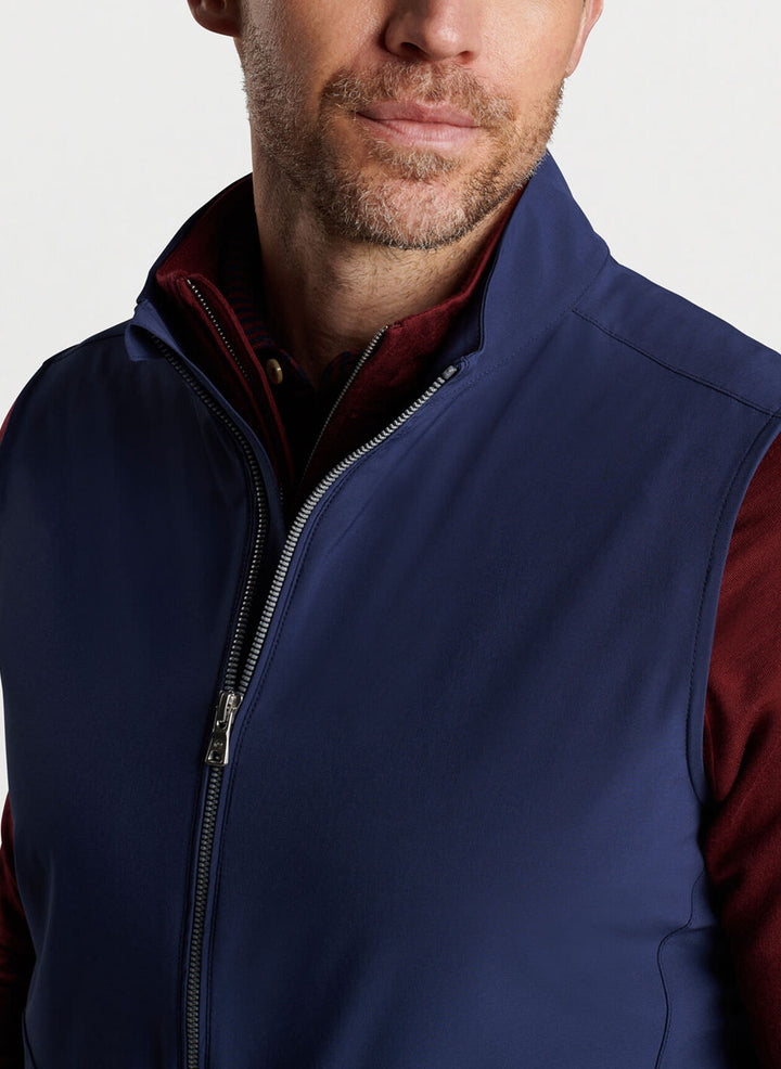 Peter Millar Mens Tailored Fit Contour Vest - NAVY