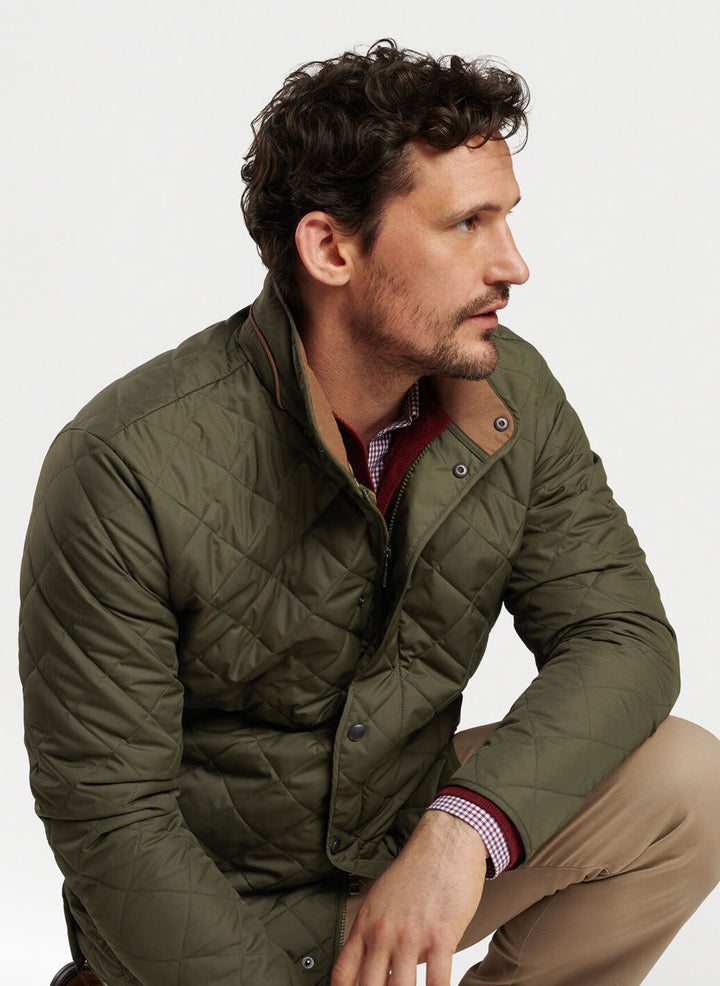 Peter Millar Mens Classic Fit Suffolk Coat - DARK OLIVE