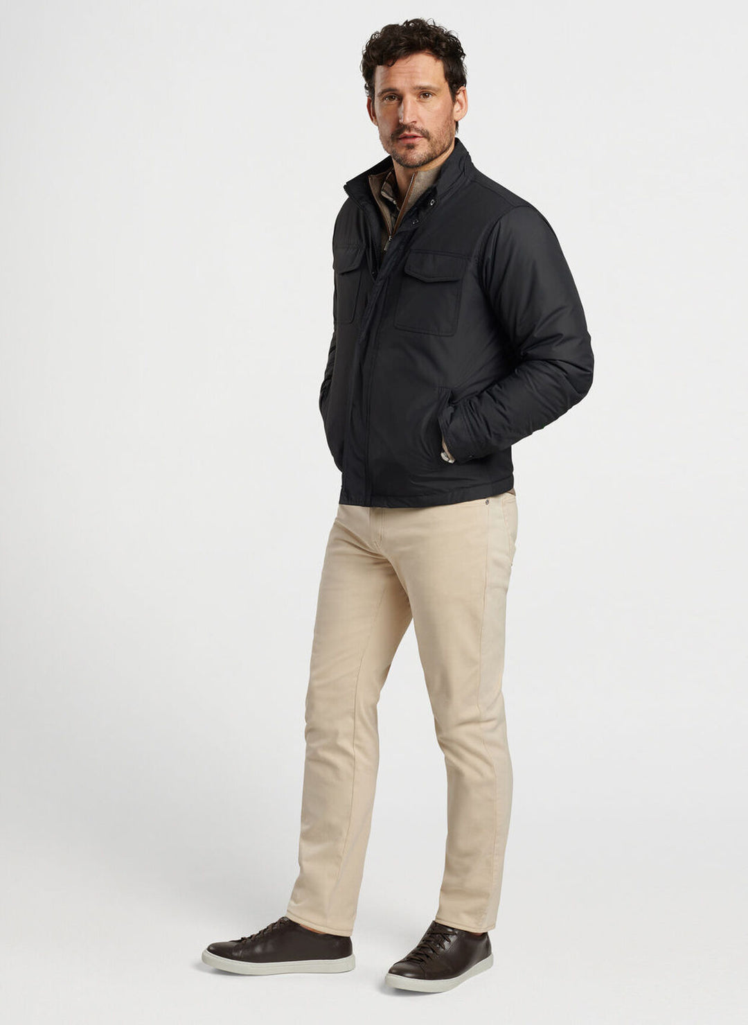 Peter Millar Mens Classic Fit Norfolk Bomber - BLACK