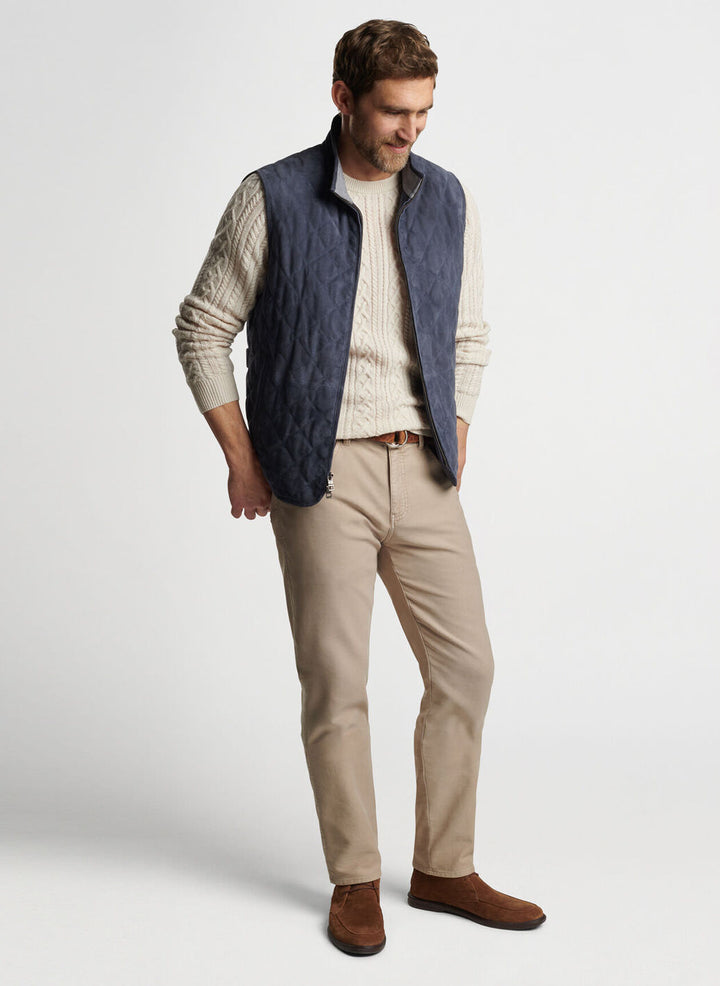 Peter Millar Mens Classic Fit Essex Suede Vest - GALAXY