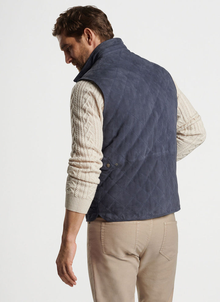 Peter Millar Mens Classic Fit Essex Suede Vest - GALAXY