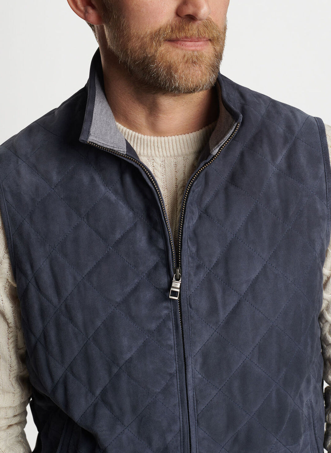 Peter Millar Mens Classic Fit Essex Suede Vest - GALAXY