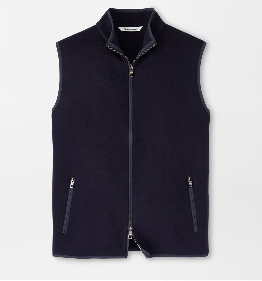 Peter Millar Mens Classic Fit Crown Flex Fleece Vest - NAVY