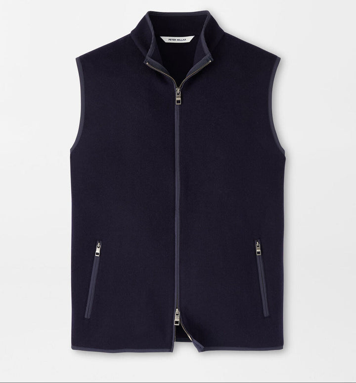 Peter Millar Mens Classic Fit Crown Flex Fleece Vest - NAVY