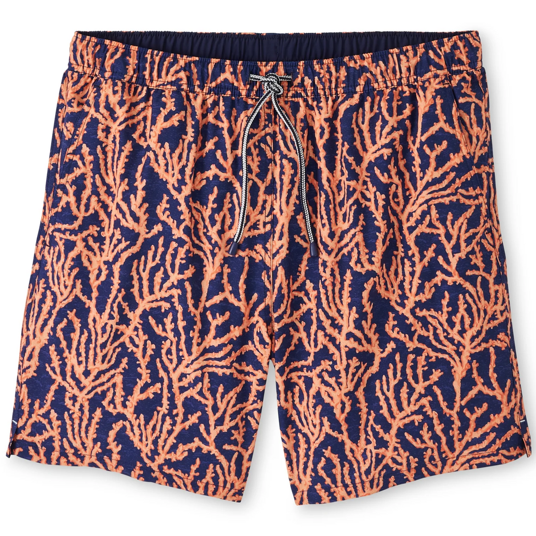 Peter Millar Mens Classic Fit 'GROW A SPINE' Swim Trunk - SAHARA