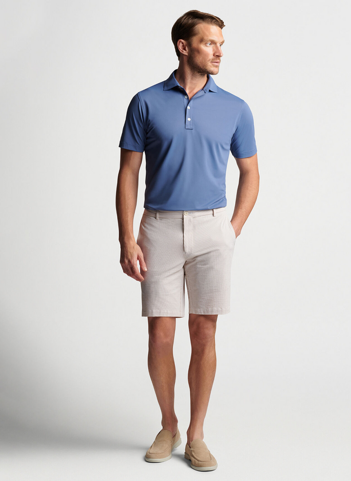 Peter Millar Mens Tailored Fit Soul Performance Mesh Polo - BLUE PEARL