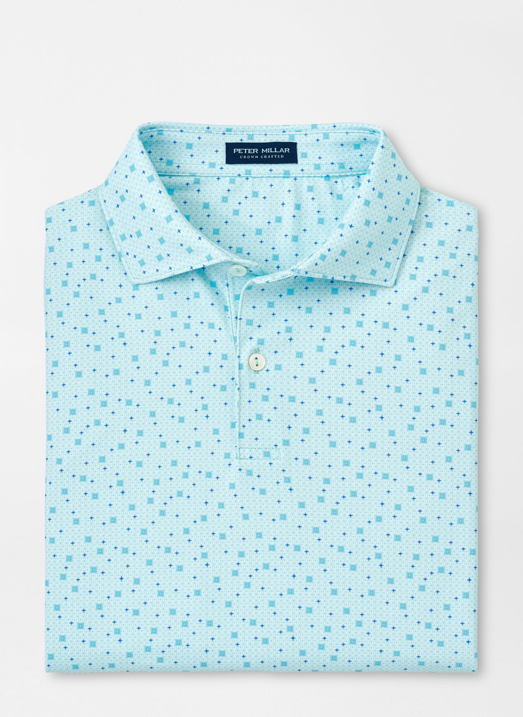 Peter Millar Mens Tailored Fit 'DIAMOND IN THE ROUGH' Polo - ICE AQUA