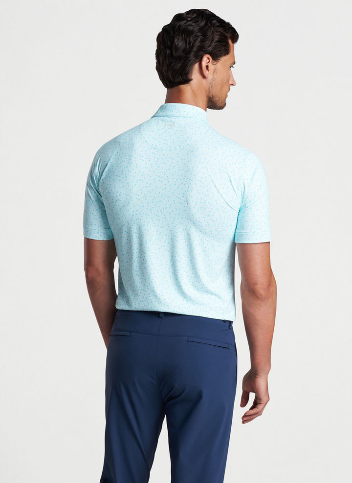 Peter Millar Mens Tailored Fit 'DIAMOND IN THE ROUGH' Polo - ICE AQUA