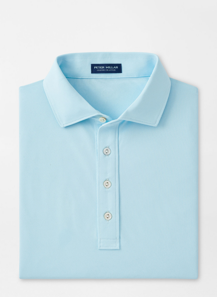 Peter Millar Mens Tailored Fit Soul Performance Mesh Polo - ICE AQUA