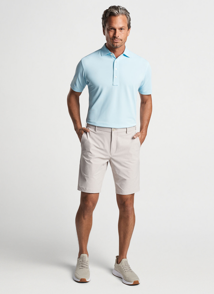 Peter Millar Mens Tailored Fit Soul Performance Mesh Polo - ICE AQUA