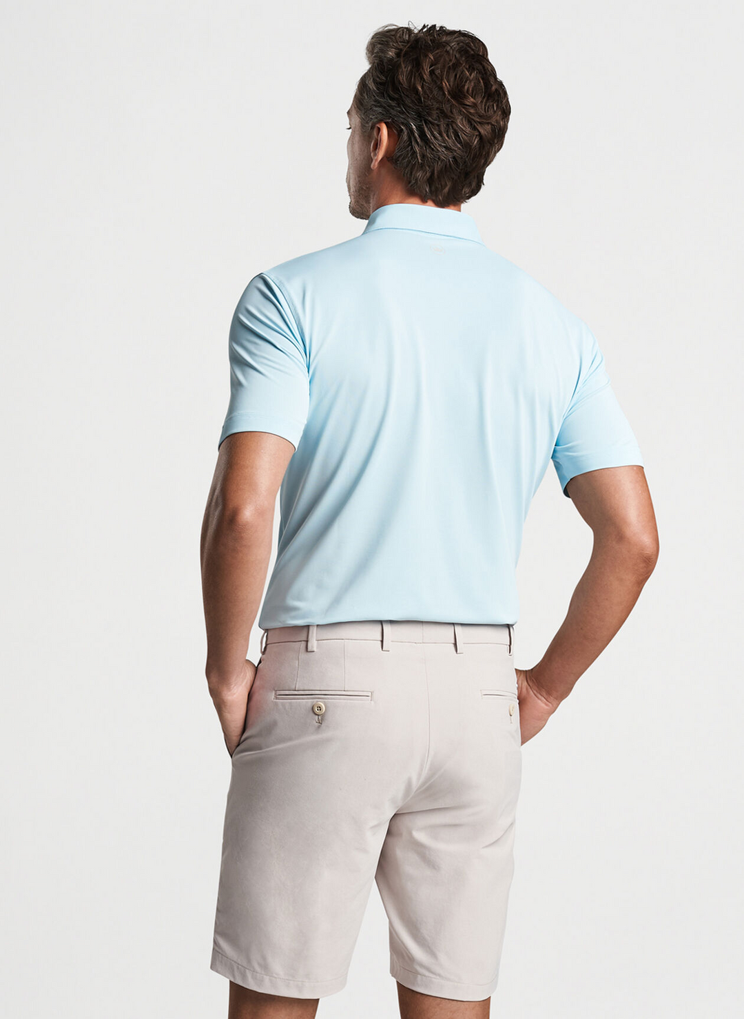 Peter Millar Mens Tailored Fit Soul Performance Mesh Polo - ICE AQUA