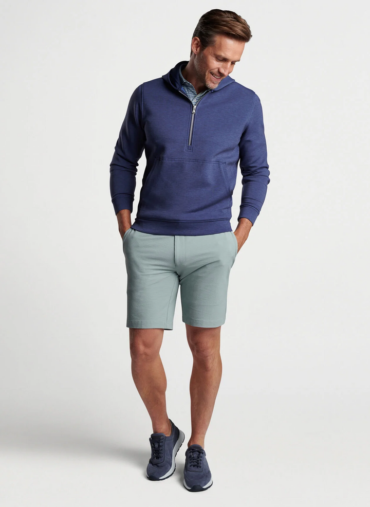 Peter Millar Mens WINSOME HALF-ZIP HOODIE - BLUE PEARL