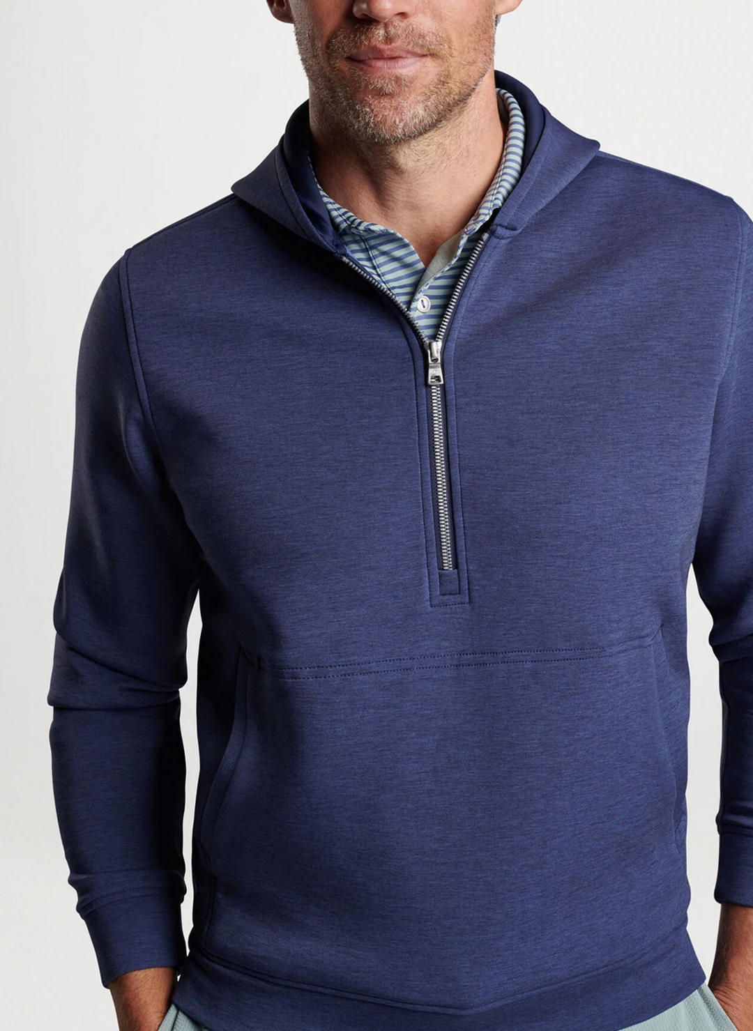 Peter Millar Mens WINSOME HALF-ZIP HOODIE - BLUE PEARL