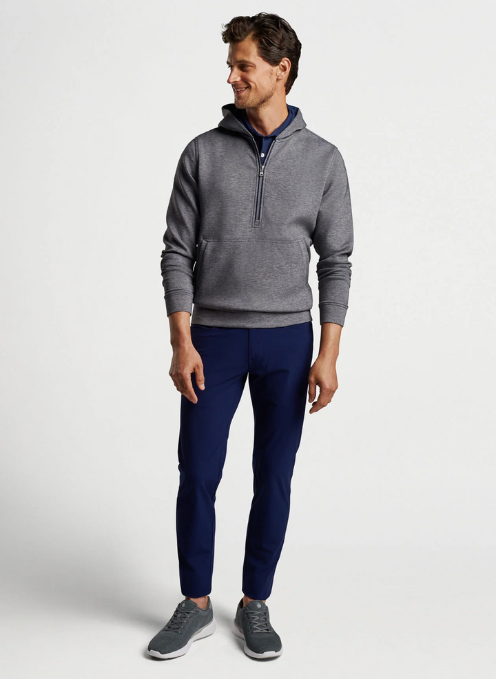 Peter Millar Mens WINSOME HALF-ZIP HOODIE - IRON