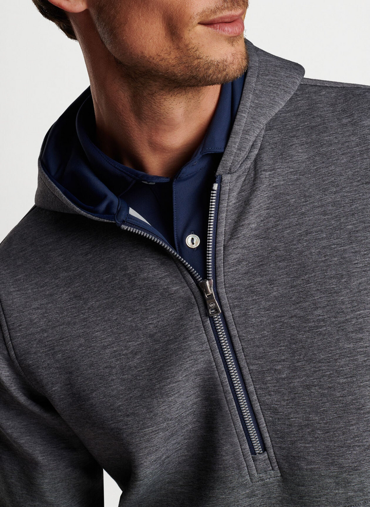 Peter Millar Mens WINSOME HALF-ZIP HOODIE - IRON