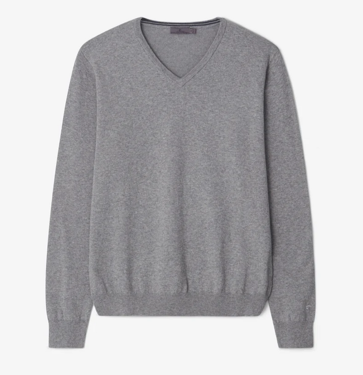 Cross Men's CLASSIC V-NECK SWEATER - GREY MELANGE