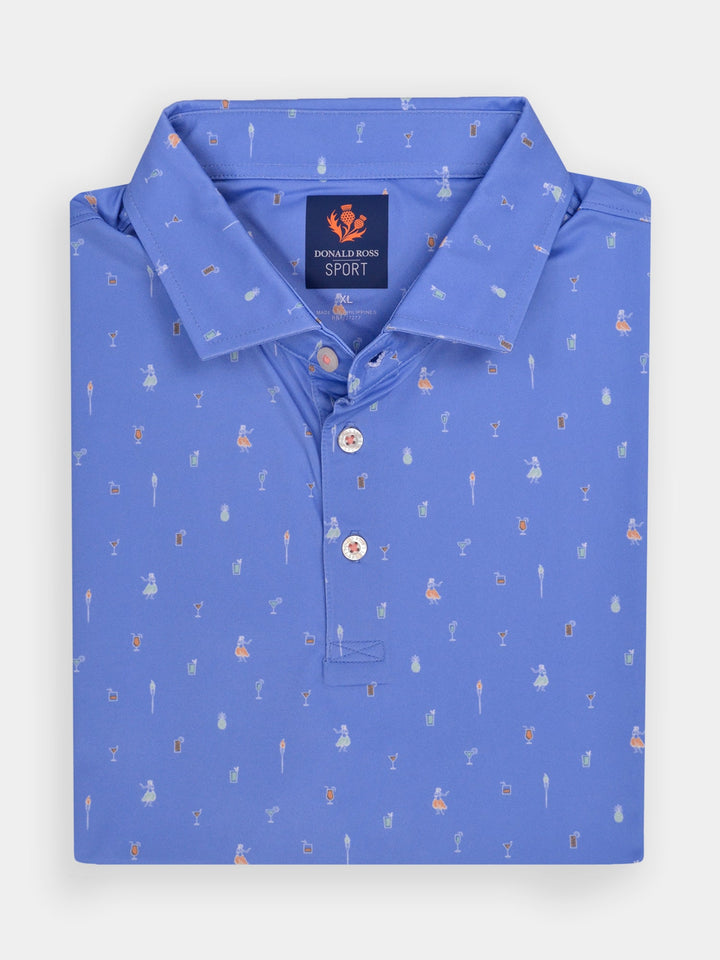 Donald Ross Mens Sport Fit MAURICE Polo - Ultramarine Multi