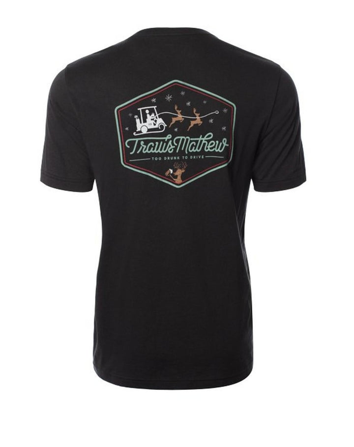 TRAVIS MATHEW MENS KIING RUDOLPH HOLIDAY T-SHIRT - BLACK