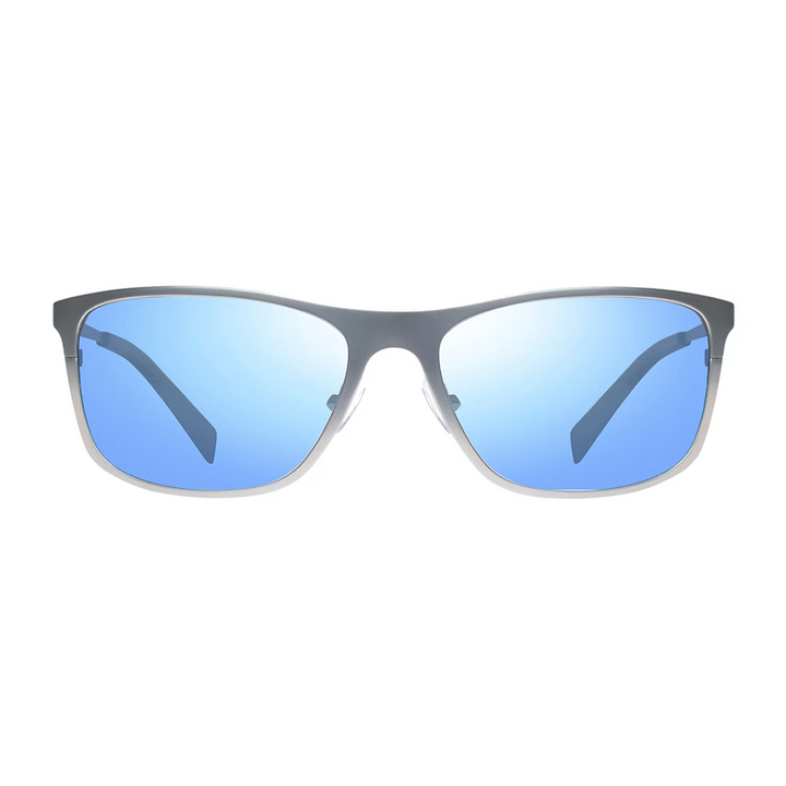 Revo BLACK - Unisex MERIDIAN Ultra-lightweight Titanium Polarized Sunglasses - Satin Chrome/Blue Water