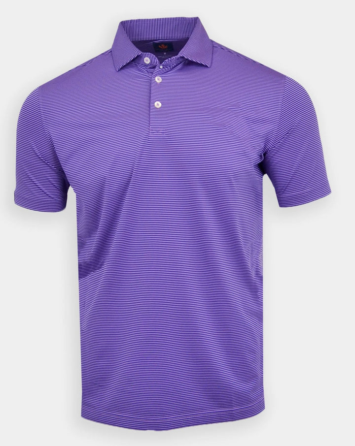 Donald Ross Sport Fit Mens Short Sleeve Owen Polo - VERBENA/NAVY