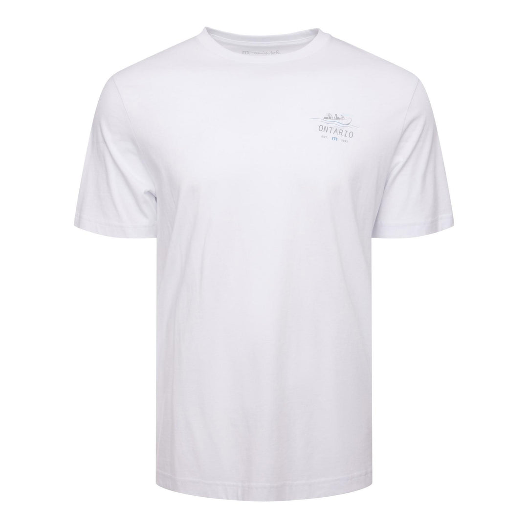 TRAVIS MATHEW MENS LAKE ICE ONTARIO T-SHIRT - WHITE