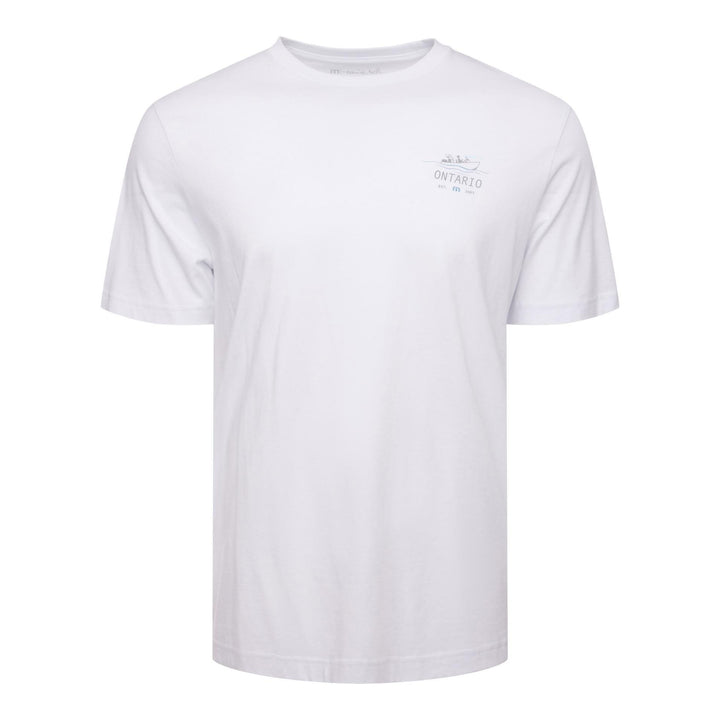 TRAVIS MATHEW MENS LAKE ICE ONTARIO T-SHIRT - WHITE