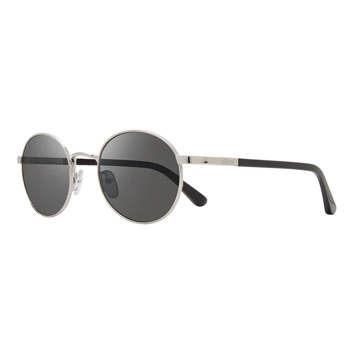 Revo Unisex RILIEY 90's Style Round Aviator Polarized Sunglasses - Chrome/Graphite