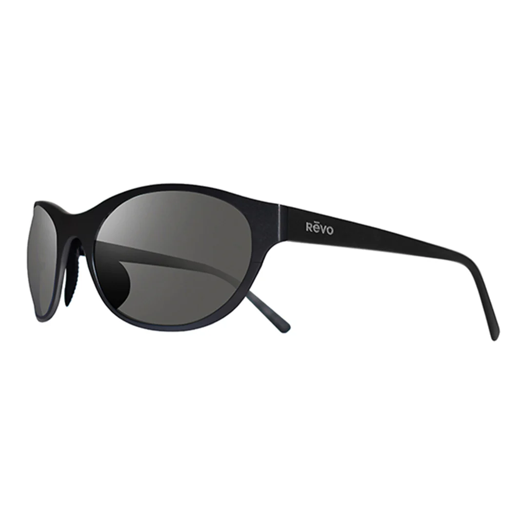 Revo BLACK ICON OVAL Ultra Light Titanium  Polarized Sunglasses - Satin Black/Graphite