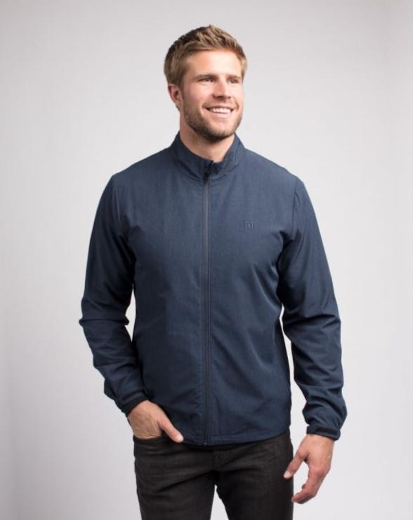 TRAVIS MATHEW ROAD SODA FULL ZIP JACKET - HEATHER BLUE NIGHTS